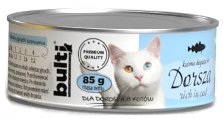 Вологий корм для котів Bulti зі смаком тріски 85 г (5903802473988) - зображення 1
