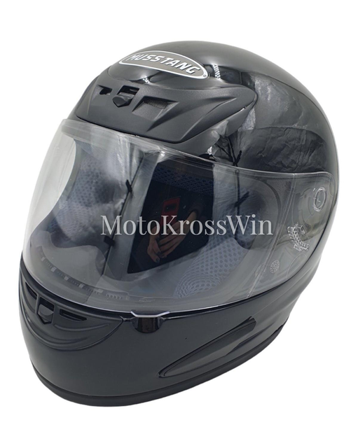 Мото шлем Мустанг для скутера и мотоцикла, черный р.S-XL р.L (59см-60cм ...