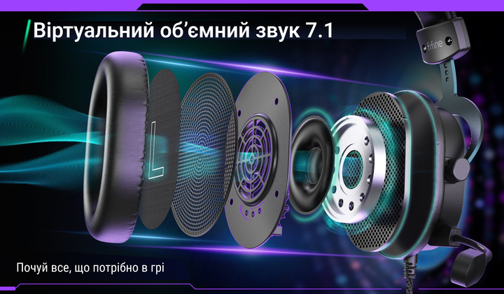 Навушники Fifine H9 Black 7.1 - зображення 9
