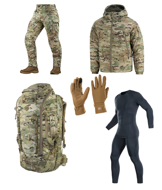 M-tac комплект NYCO (США) штаны тактические с вставными наколенниками, куртка, рюкзак, перчатки мультикам L - изображение 1