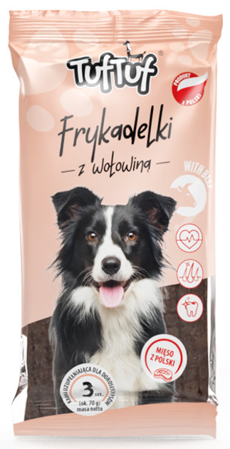 Ласощі у вигляді печива для собак TufTuf Frykadelki з яловичиною 3 шт (5905342250258) - зображення 1