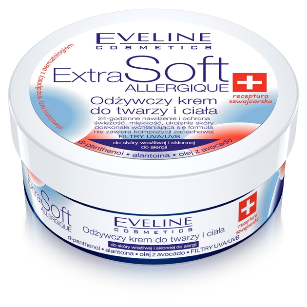 Krem do twarzy i ciała Eveline Extra Soft Allergique odżywczy 200 ml (5907609328748) - obraz 1