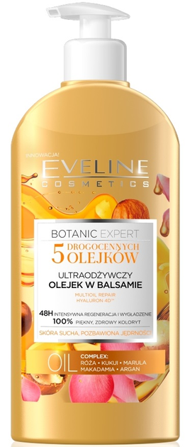 Olejek w balsamie Eveline Botanic Expert 5 Drogocennych Olejków ultraodżywczy 350 ml (5901761949391) - obraz 1