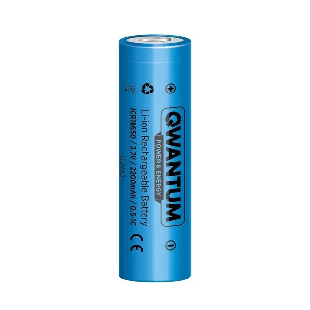 Акумулятор Quantum Li-ion ICR18650 2200mAh 0.5-1C з клемним виступом - Фото 1 Акумулятор Quantum Li-ion ICR18650 2200mAh 0.5-1C з клемним виступом - зображення 1