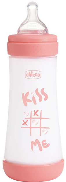 Пляшка для годування пластикова Chicco Perfect 5 Love із силіконовою соскою 4+ міс. 300 мл Рожева (20235.11.40) - зображення 1