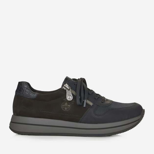 Sneakersy damskie na platformie do kostki RIEKER N4501-00 38 Czarne (4060596238160) - obraz 1