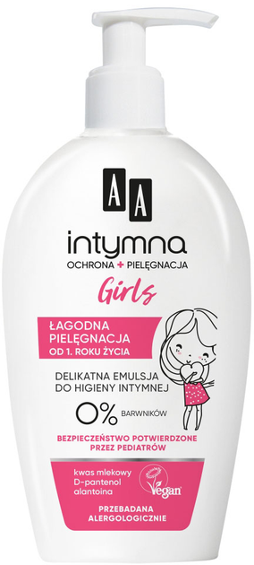 Emulsja do higieny intymnej AA Cosmetics Intymna Ochrona&Pielęgnacja Baby Girls 0% 300 ml kremowa (5900116033372) - obraz 1