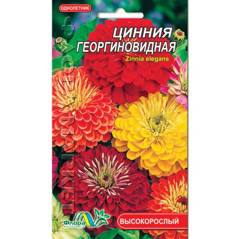 Семена Цинния Георгиновидная смесь разные цвета однолетник высокорослый 0.2 г - Фото 1 Семена Цинния Георгиновидная смесь разные цвета однолетник высокорослый 0.2 г - изображение 1