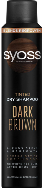 Szampon suchy Syoss Tinted Dry Shampoo Dark Brown do włosów ciemnych odświeżający i koloryzujący Ciemny Brąz 200 ml (9000101658477) - obraz 1