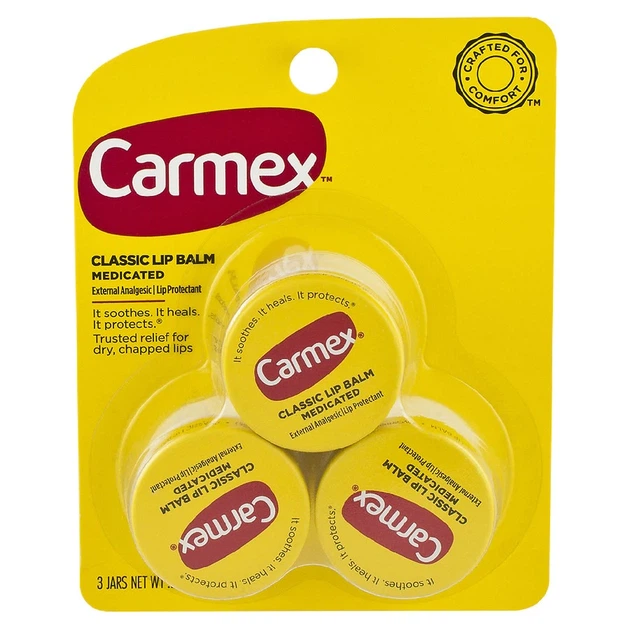 Набор Бальзамов для губ в баночке лечебные Carmex Lip Balm Jars Medicated 3x7.5г - Фото 1 Набор Бальзамов для губ в баночке лечебные Carmex Lip Balm Jars Medicated 3x7.5г - изображение 1