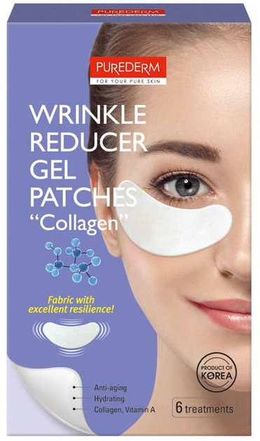 Патчі під очі Purederm Wrinkle Reducer Gel Patches Колагенові гелеві 6 шт (8809541194160) - зображення 1