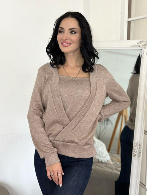 Женская красивая ангоровая кофта GF04168 цвет мокко, размер 50/52 