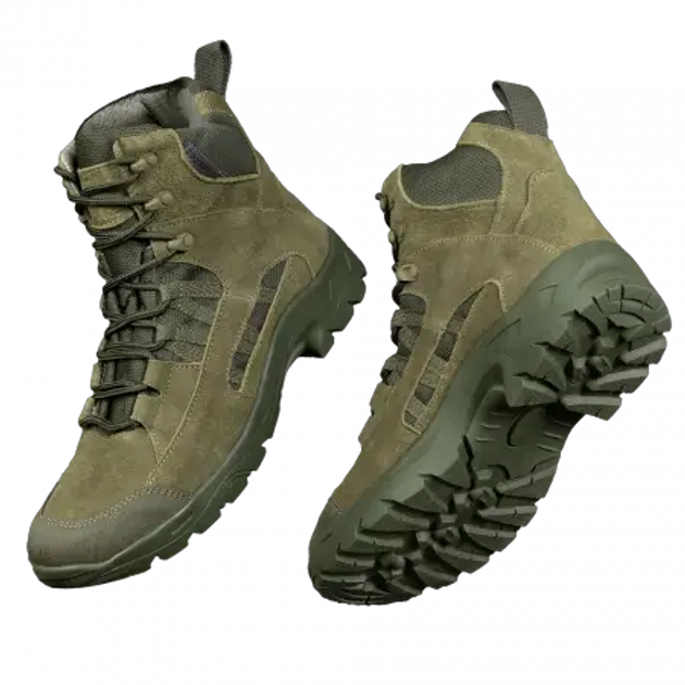 Мужские демисезонные ботинки Oplot Олива 42 Kali AI550 с натурального зносостойкого нубука покрыты гидрофобной пропиткой дышащая мембранная подкладка - изображение 1