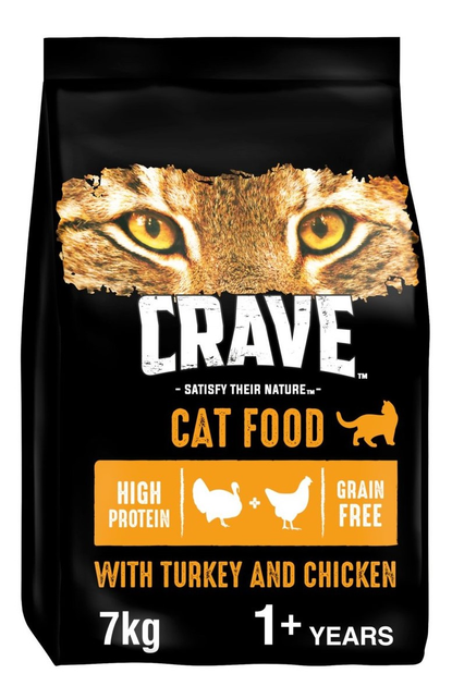 Sucha karma dla kotów Crave z indykiem i kurczakiem 7 kg (4008429148798) - obraz 1