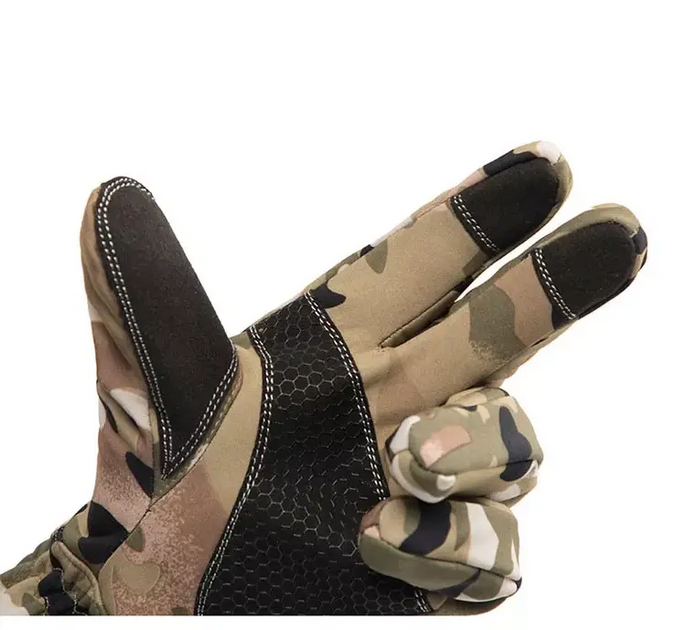 Зимние полнопалые перчатки Мультикам XL Kali с текстиля Антискользящие вставки на ладонях с накладками для пользования сенсорными экранами - изображение 2