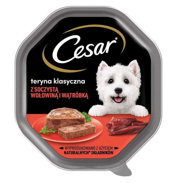 Mokra karma dla psów Cesar z soczystą wołowiną i wątróbką 150 g (4008429148422) - obraz 1