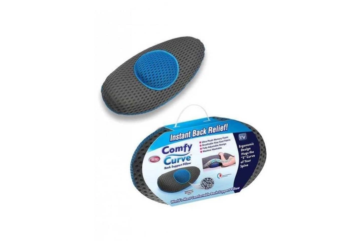 Подушка ортопедическая поясничная Back Support Pillow Comfy Curve (LY-27) 10 х 47 х 23 см серая (14-14-15905) - Фото 2 Подушка ортопедическая поясничная Back Support Pillow Comfy Curve (LY-27) 10 х 47 х 23 см серая (14-14-15905) - изображение 2