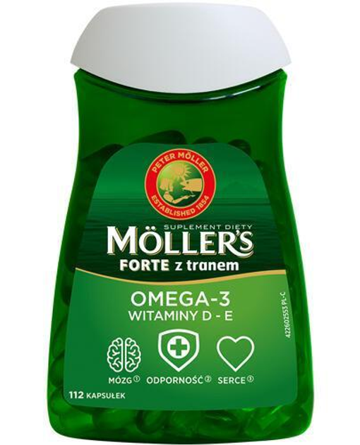 Риб'ячий жир у капсулах з транем, Моллерс Форте, Mollers forte, 112 шт ...