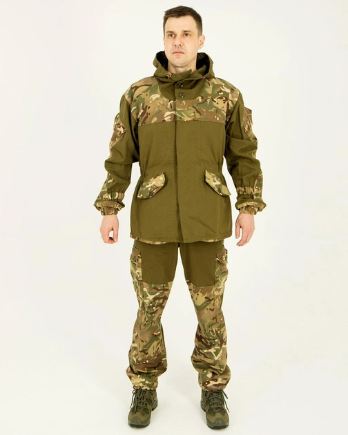Костюм Горка камуфляжный олива мультикам, брюки с подтяжками 48 - изображение 1