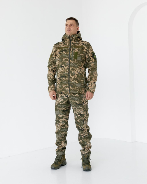 Костюм демисезонный Пиксель куртка и брюки, утепленный комплект из водоотталкивающей ткани 48 - изображение 1