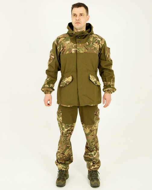 Костюм Горка камуфляжный олива мультикам, брюки с подтяжками 60 - изображение 1