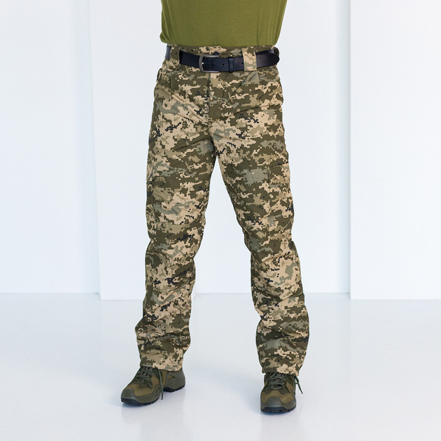 Брюки зимние Пиксель, мужские утепленные камуфляжные брюки на нетканой подкладке 46 - изображение 1