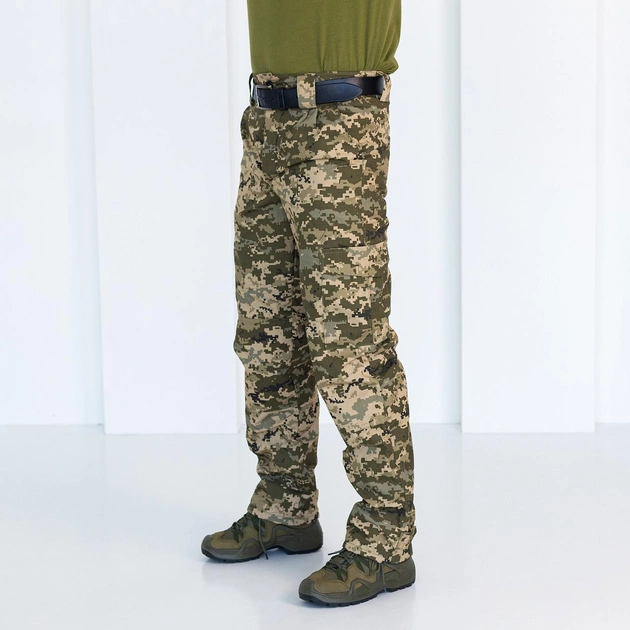 Брюки зимние Пиксель, мужские утепленные камуфляжные брюки на нетканой подкладке 48 - изображение 2
