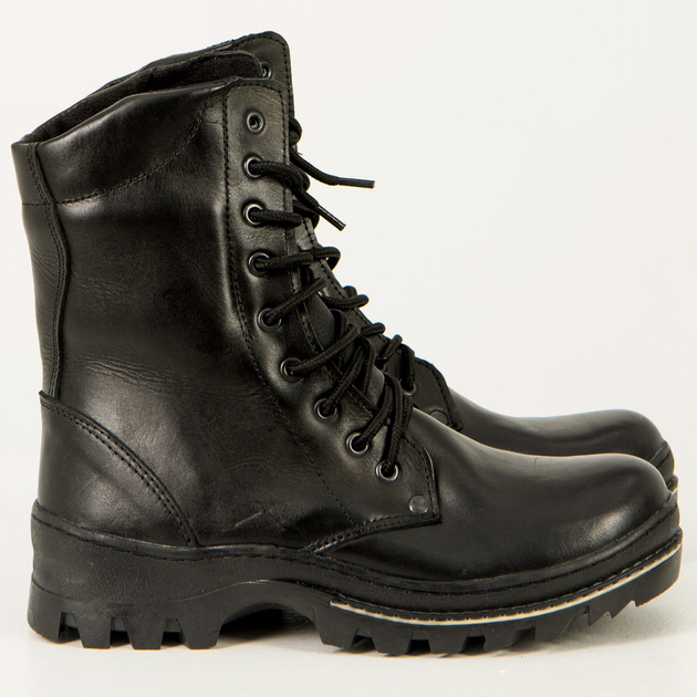 Берцы зимние кожаные черные, натуральный мех, подошва антистат, ботинки мужские 41 - изображение 1