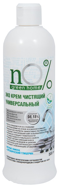 Чистячий крем Green Home n 0 % універсальний лимон + гліцерин 500 мл (4823080002803) - зображення 1