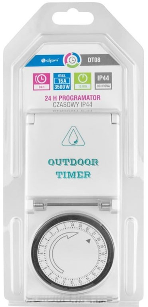 Programator czasowy analogowy DPM 24 h, IP44 (5900672659092) - obraz 6