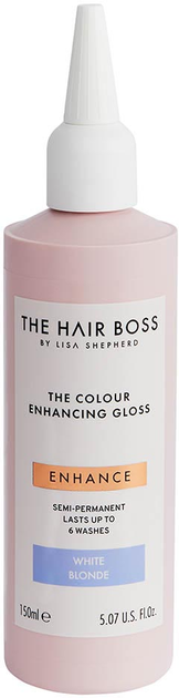 Rozświetlacz The Hair Boss The Colour Enhancing Gloss podkreślający chłodny odcień blondu White Blonde 150 ml (5060427356710) - obraz 1