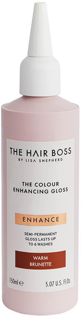 Освітлювач The Hair Boss The Colour Enhancing Gloss підкреслює теплий відтінок темного волосся Warm Brunette 150 мл (5060427356758) - зображення 1