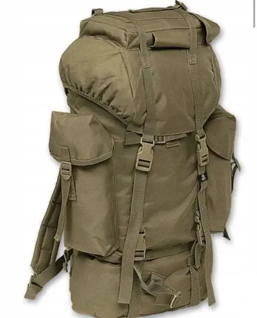 Рюкзак сумка ранець на плече багатозадачна універсальна міцна високоякісна Brandit Оливковий 65 л - зображення 1