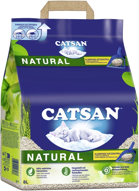 Бентонітовий наповнювач Catsan Natural для котячого туалету 8 л (4008429117138) - зображення 1