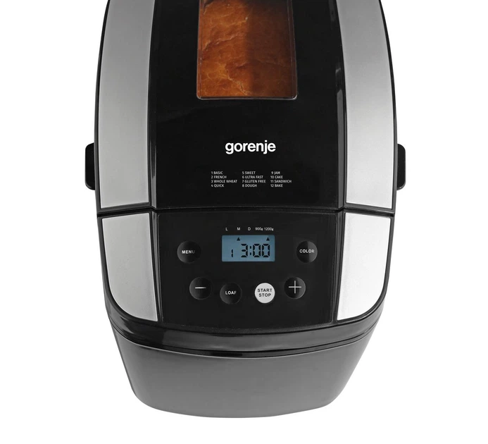 Хлібопіч Gorenje BM1210BK/12 програм/дисплей/хліб 900-1200 г/пластик + метал - зображення 3