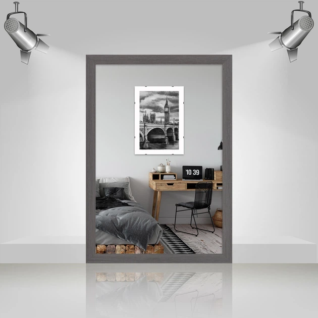 Фоторамка деревянная 40х60 багет: DL3304-05 Темно-серое дерево (с антибликовым стеклом 2мм, двп) EmojiFrame - Фото 3 Фоторамка деревянная 40х60 багет: DL3304-05 Темно-серое дерево (с антибликовым стеклом 2мм, двп) EmojiFrame - изображение 3