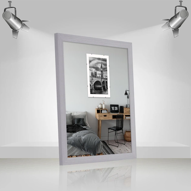 Фоторамка деревянная 40х50 багет: DL3304-02 Серое дерево (с антибликовым стеклом 2мм, двп) EmojiFrame - Фото 2 Фоторамка деревянная 40х50 багет: DL3304-02 Серое дерево (с антибликовым стеклом 2мм, двп) EmojiFrame - изображение 2