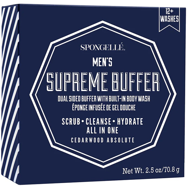 Gąbka nasączona mydłem Spongelle 12 + Men's Buffer do mycia ciała Supreme (850780001939) - obraz 1