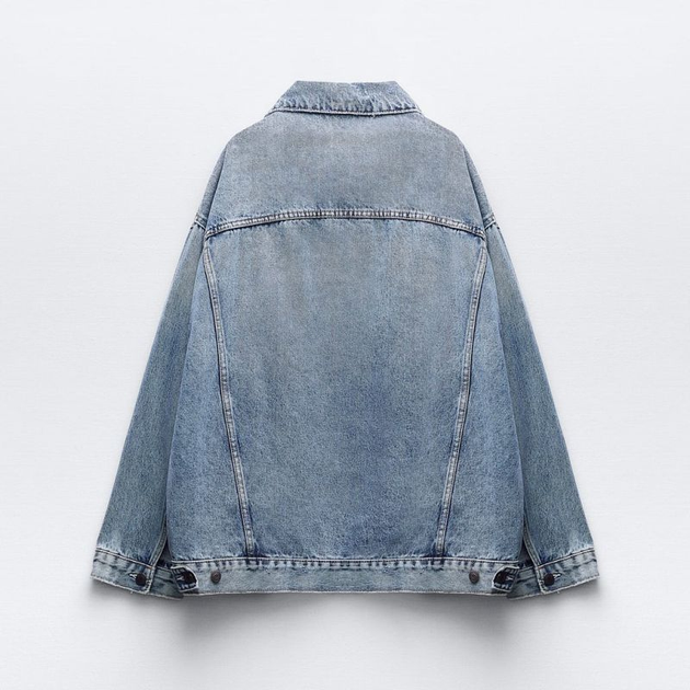 Джинсовая куртка женская Zara 17808849 S Синяя (1159797378