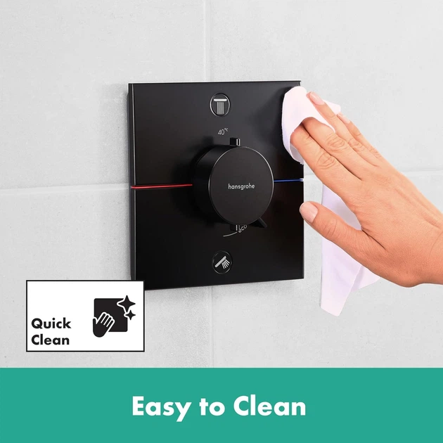 Внешняя часть смесителя без скрытой части HANSGROHE ShowerSelect Comfort E черный латунь 155x155мм 15572670 - изображение 7
