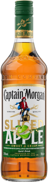 Алкогольный напиток на основе Карибского рома Captain Morgan Sliced Apple 0.7 л 25% (5000281068749) - изображение 1
