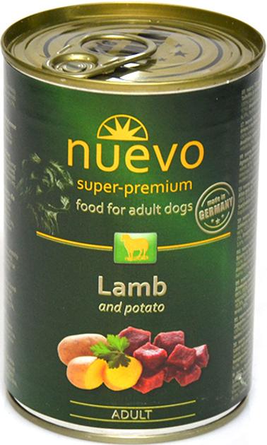 Вологий корм для собак Nuevo Lamb and potato Adult з ягням та картоплею 400 г (4250231595073) - зображення 1