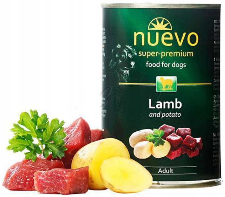 Вологий корм для собак Nuevo Lamb and potato Adult з ягням та картоплею 400 г (4250231595073) - зображення 2