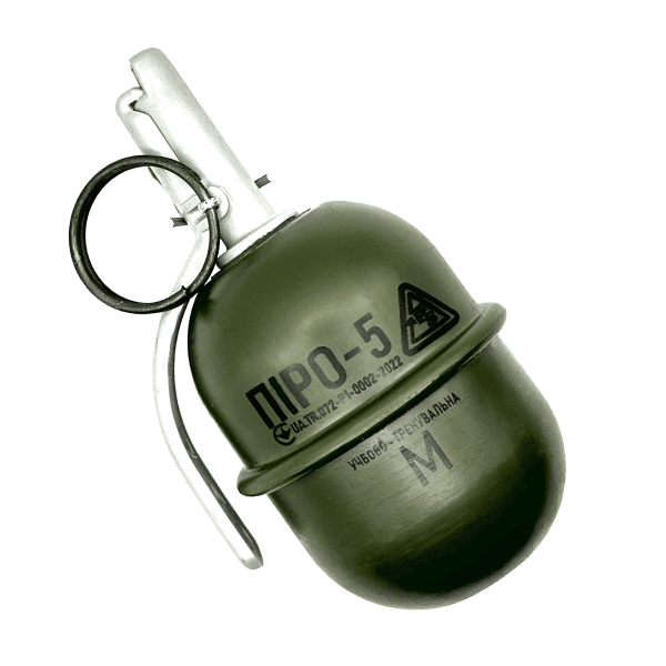 Граната тренувальна з активною чекою&nbsp;рг-5 ПІРО-5 (крейдяна) [PYROSOFT] (для страйкболу) - зображення 2