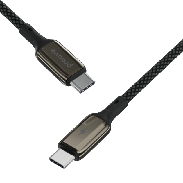 Кабель для зарядки Proove Dense Metal Type-C to Type-C 60W 1m, Black - изображение 3