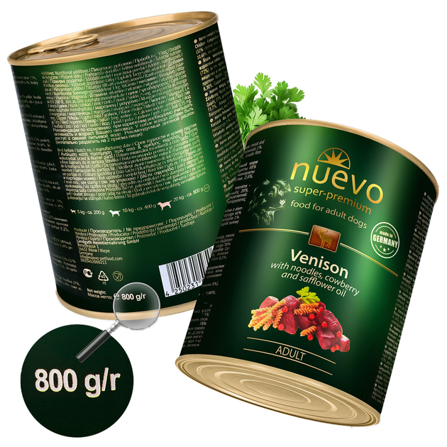 Mokra karma dla psów Nuevo Venison Adult Pasta z dziczyzną 800 g (4250231595028) - obraz 2