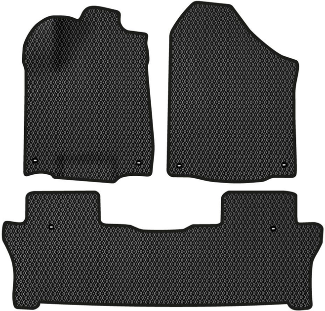 Акція на EVA килимки EVAtech в салон авто для Honda Pilot 8 seats 2015-2022 3 покоління SUV USA 3 шт Black від Rozetka