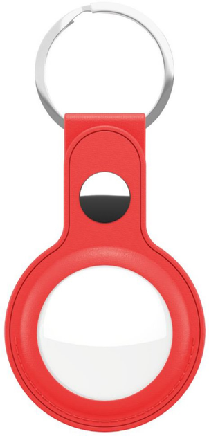 Skórzany brelok KeyBudz Leather Keyring do Apple AirTag Red - obraz 1