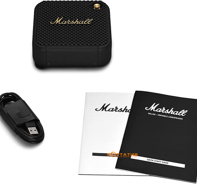Акустика Marshall Portable Speaker Willen (1006059) Black and Brass (черная) - изображение 3