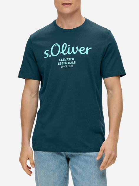 Koszulka męska s.Oliver 10.3.11.12.130.2141458-69D1 S Ciemnoturkusowa (4099975042937) - obraz 1